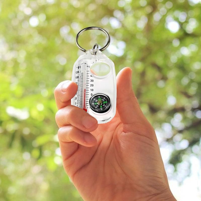 Compass Keychain Mini - Мини-брелок, многофункциональный компас для кемпинга, термометр,