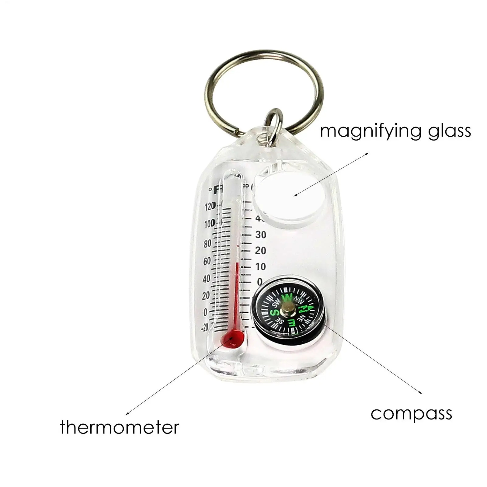 1 шт. Многофункциональный мини – обзор и цена Compass Keychain Mini